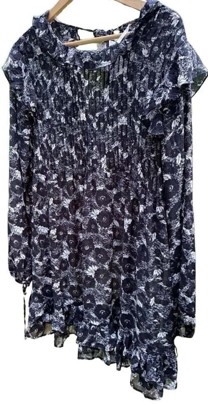 Free People These Dreams Mini Dress Black Combo Size L